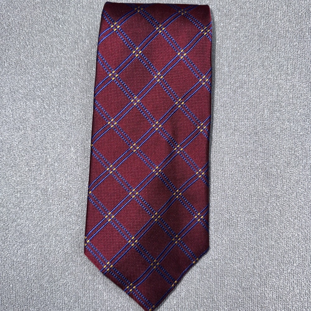 VTG green label Lauren Ralph Lauren RLL Mens Silk tie plaid Made in USA